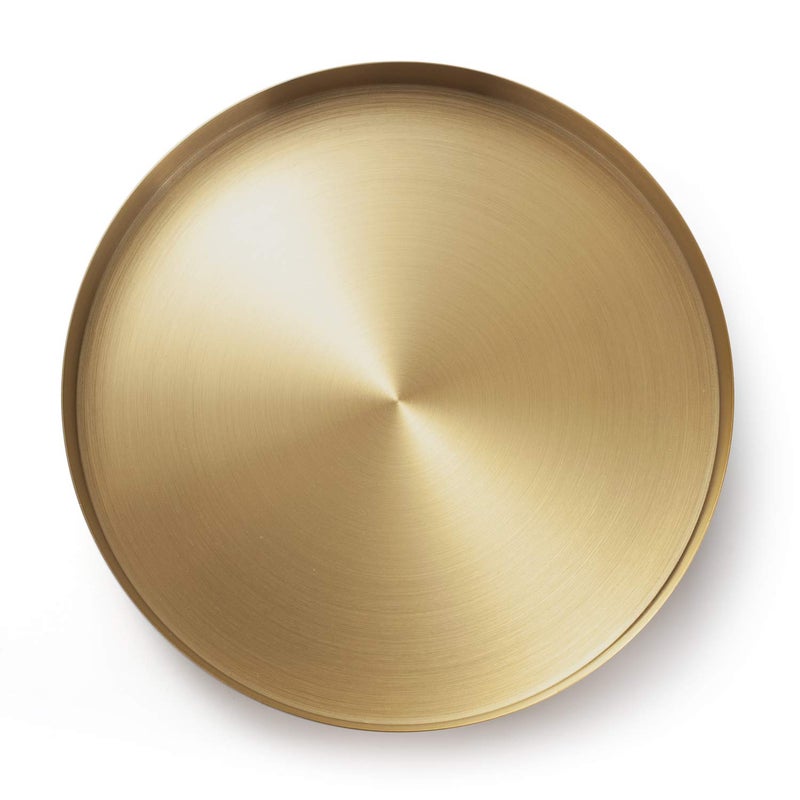 IVAILEX Round Gold Tray Stainless Steel Jewelry, Make up, Candle Plate Decorative Tray (8.6 inches) - Image 2